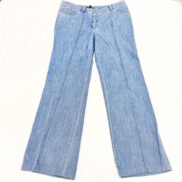 Escada Medium Wash Wide Leg Denim Jeans Vintage Wash Size 40 - Picture 2 of 9